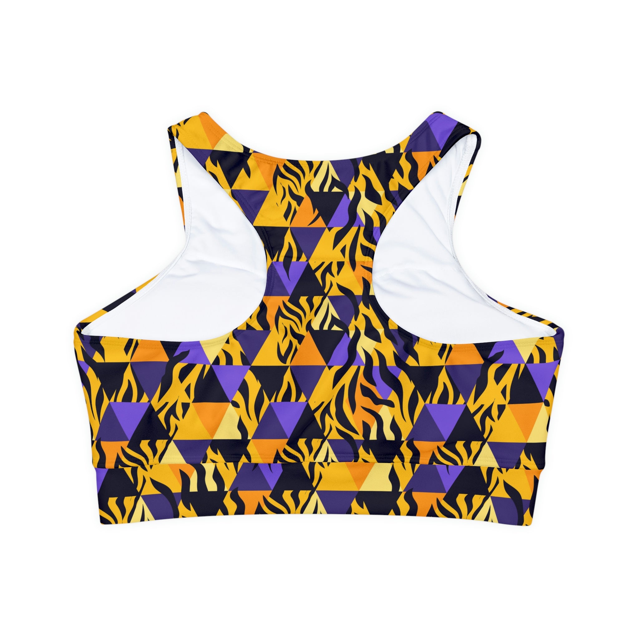 SHE REBEL - Checkered Zebra Print Sports Bra